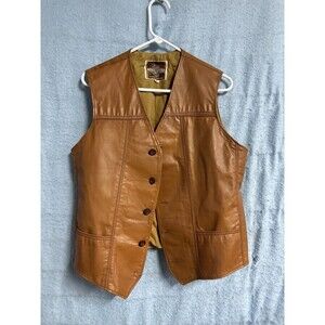 Vintage Pioneer Wear Anywhere Anytime leather vest Cowboy western size 42 Unisex